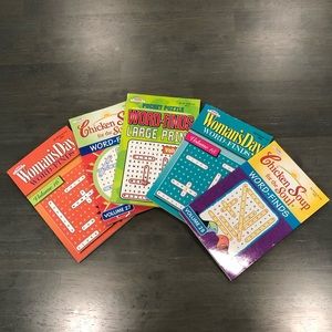 5 Word-Finds books